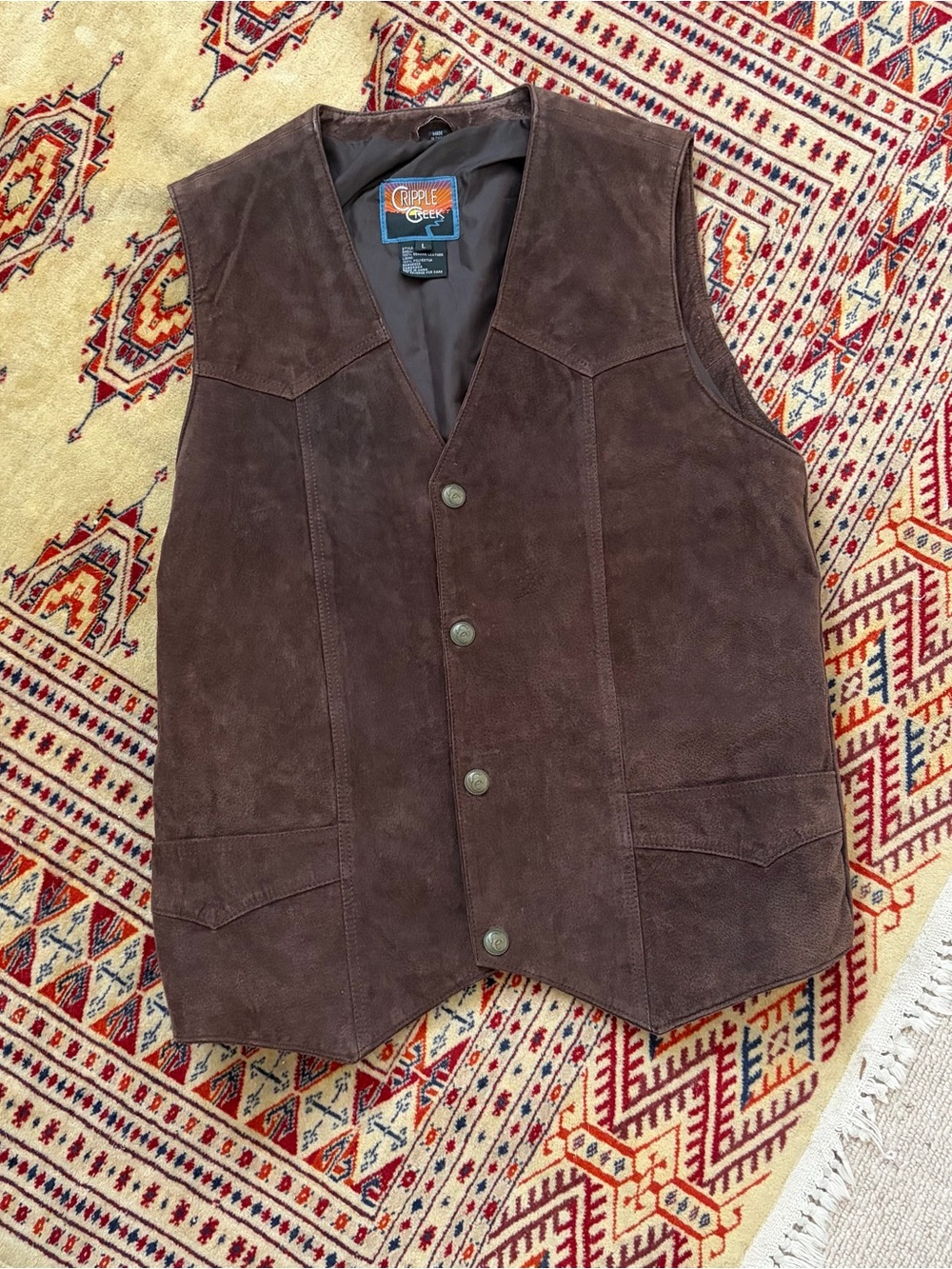 Cripple Creek Brown Suede Men's Vest